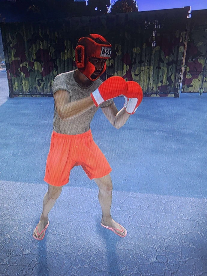 Personnage pratiquant la boxe dans une activité communautaire de Creality DayZ