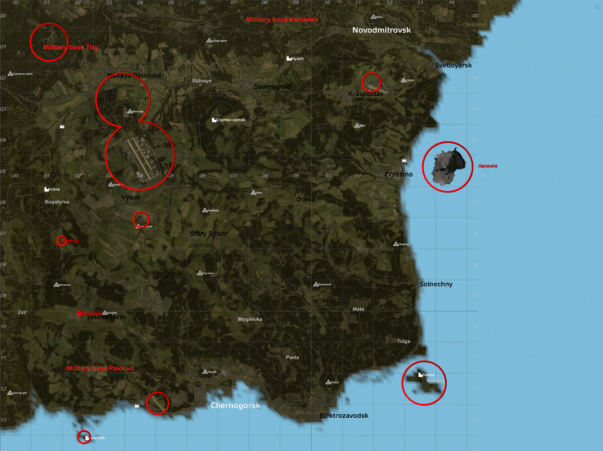 Carte personnalisée de Chernarus utilisée par Creality DayZ