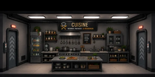 Salle Cuisine vide prête à accueillir des créateurs